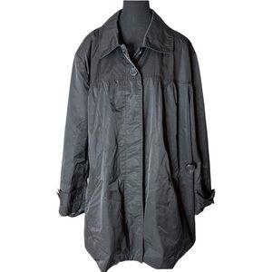 PENNINGTONS Black Lightweight Trench Style Jacket Hidden Buttons Plus Size 5X